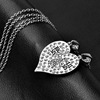 Cross -border European and American popular Big Little good sisters love inlaid diamond two -petal stitching necklace assembly
