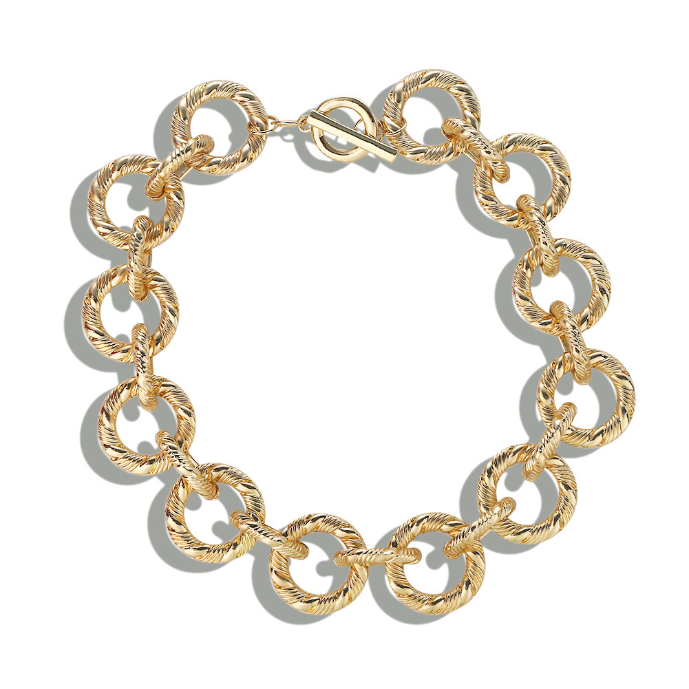 Alloy Bracelet Necklace Set Hip Hop Metal Jewelry Rock Bracelet Necklace Accessories Wholesale display picture 3