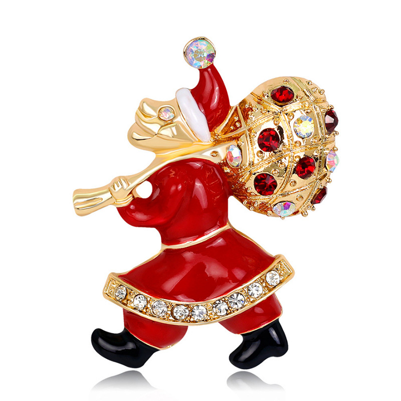 Fashion Santa Claus Star Elk Alloy Plating Rhinestones Women's Brooches display picture 4