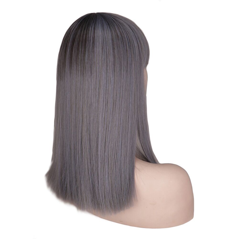 Perruque De Couleur Dégradée De Cheveux D'épaule À Épaule À Tête Ondulée Courte À La Mode display picture 14