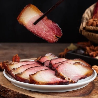 四川腊肉 柏丫柴火烟熏后腿腊肉宜宾土特产农家五花腊肉批发 500g|ms