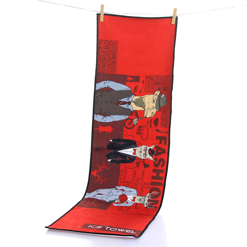 Front microfiber back cotton sports towel full plate color digital printing towel delicate and soft