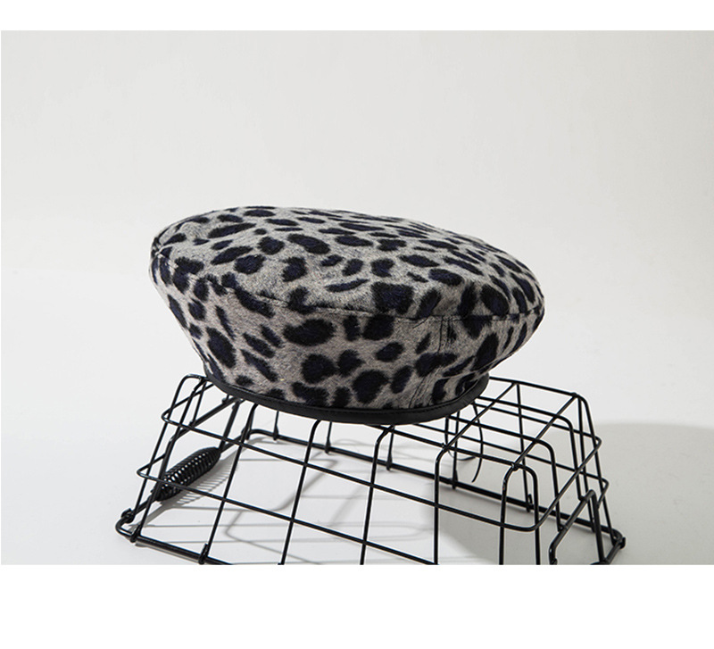 Leopard Print Beret Children's Autumn and Winter Artistic Minimalist Bud Hat Fashion Retro Painter Hat Casual Versatile Trendy Hat_voghion.com