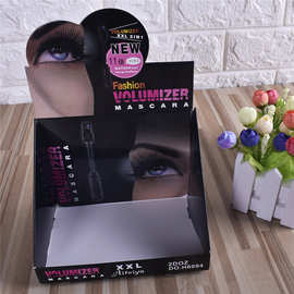 厂家定制睫毛膏眉笔展示盒指甲油唇膏桌面白卡纸座台定做logo