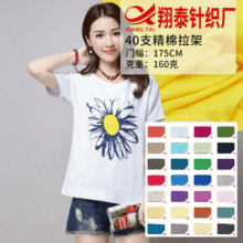 现货40支精梳棉拉架汗布 全棉弹力针织面料 童装t恤打底衫面料