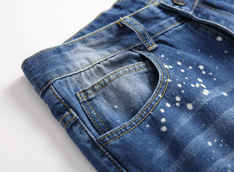 Nouveaux jeans usés pour hommes, jeans droits tendance et décontractés_voghion.com