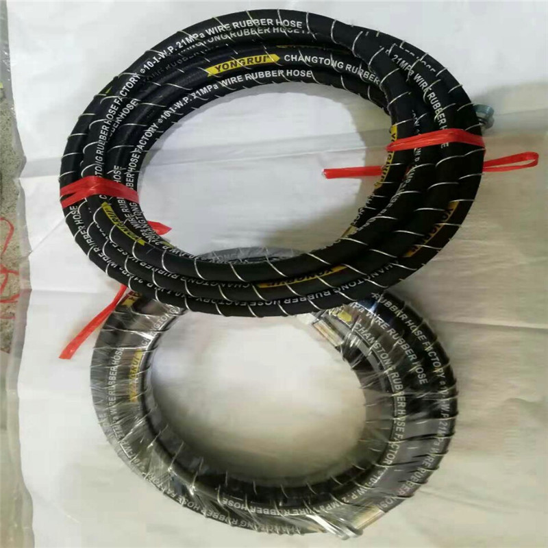 内径10-1清洗机高压钢丝管天然橡胶580/550洗车管   外加护簧9米