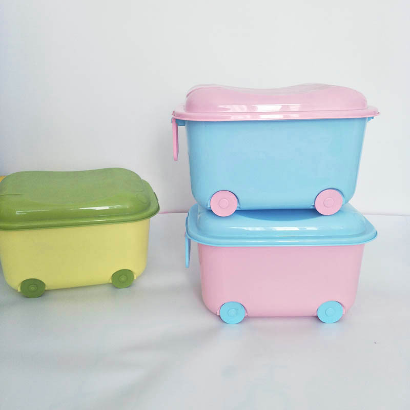 塑料汽车造型带轮卡扣呆萌整理箱、家居收纳整理箱、厂家批发|ms