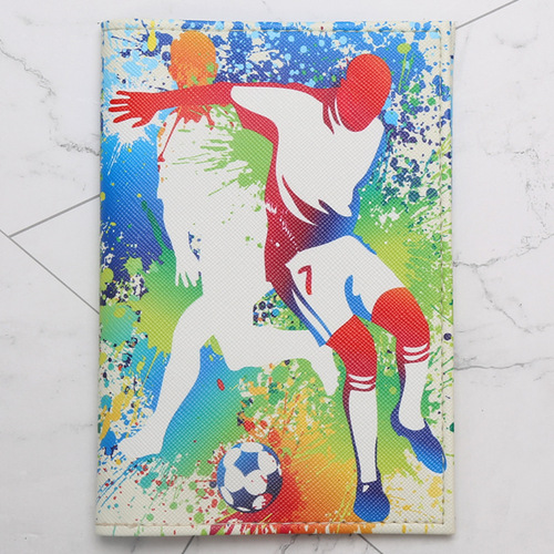 Brazilian Football Character Basketball Imitation Leather Passport Holder PU Printed Passport Cover Travel Document Storage Bag Protective Cover