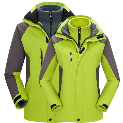Wholesale mountaineering clothing wholesale autumn and winter two-piece set plus velvet thickening jacket for men and women outdoor three-in-one jacket