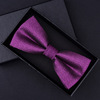 Bow tie, suit, red dress with bow, purple accessory