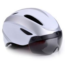 磁吸式護目風鏡頭盔一體成型自行車頭盔山地車騎行頭盔男女安全帽