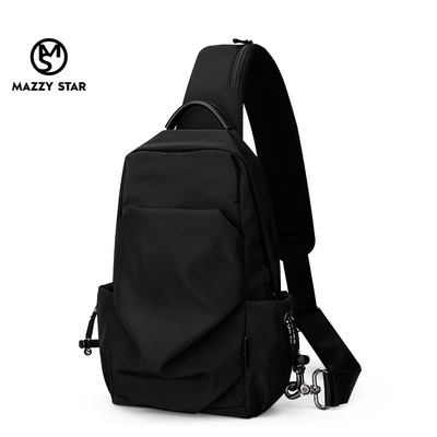 新款时尚休闲男士胸包轻便防水斜挎包潮酷单肩包男防盗小背包腰包|ms