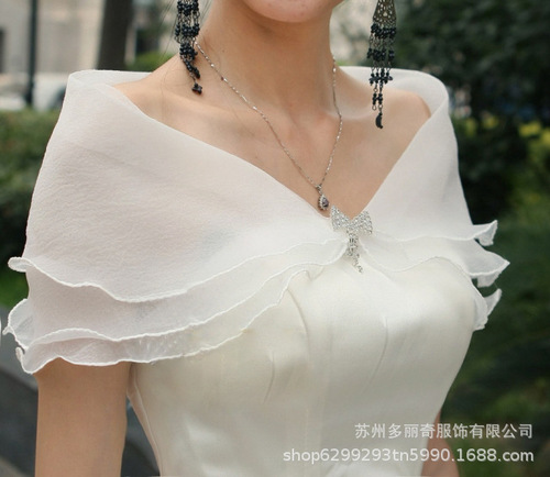Wholesale new bridal white shawl lace shawl summer thin shawl hot sale wedding accessories PJ065