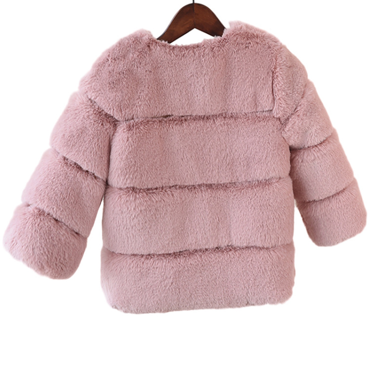 Warm Winter Fashion Solid Color Imitation Fur Girls Outerwear display picture 7