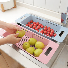 创意可伸缩水槽沥水架塑料放碗筷架子家用厨房碗碟架蔬菜沥水篮