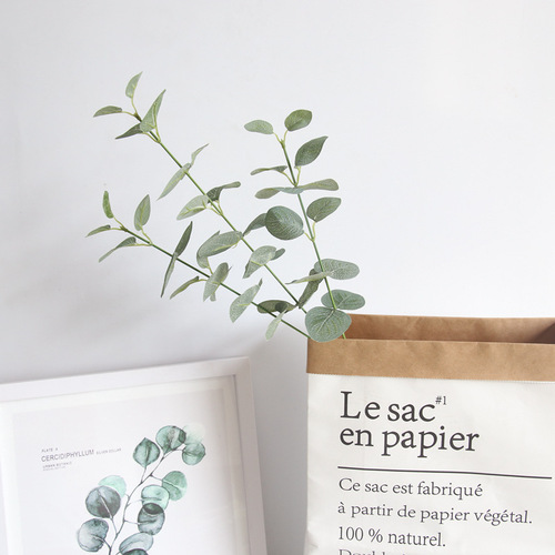 Simulated eucalyptus leaves, money leaves, silk flowers, green leaves, artificial flowers, green plants, dried flowers, simulated green plants, leaves, home decor