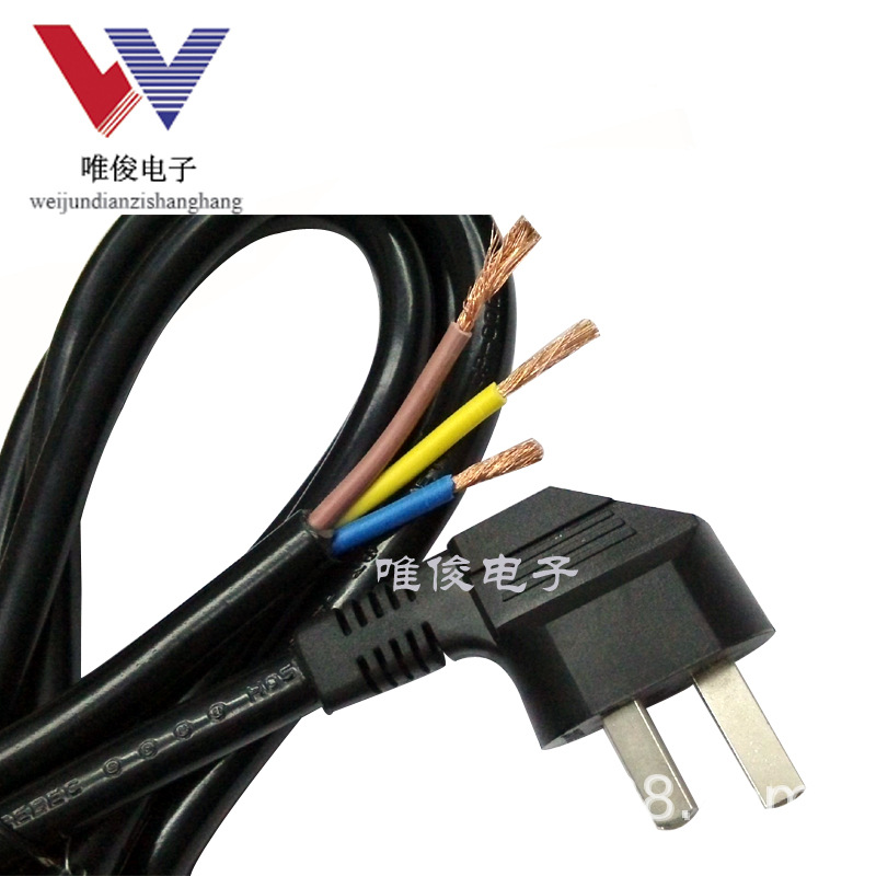 插头工厂 大功率国标电源线插头 加粗3*2.5平方三脚插头线 机箱线