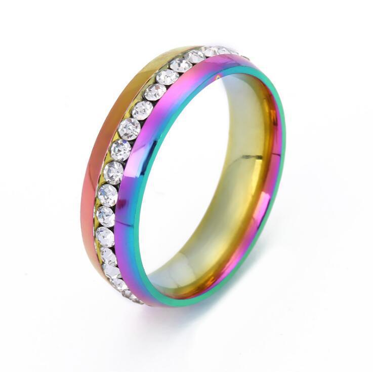 Round Pattern Unisex Gender Wholesale Jewelry Simple Style Round 304 Stainless Steel Artificial Gemstones Plating Inlay Stainless Steel Rings