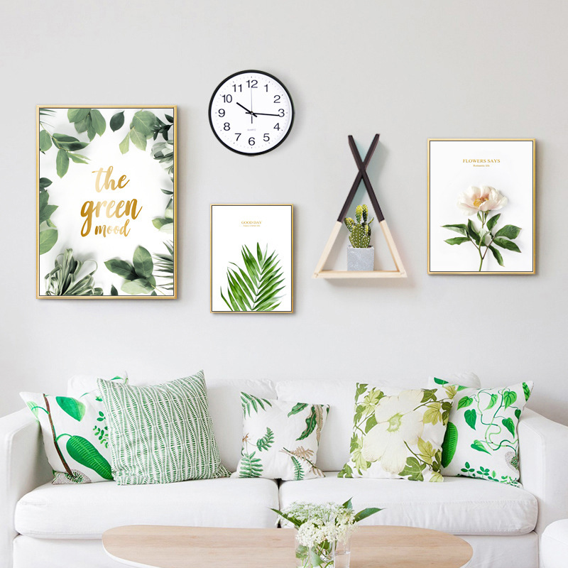 Nordic Style Decorative Painting Living Room Sofa Background Wall Mural Modern Simple Creative Fresh Combination Restaurant Hanging Painting