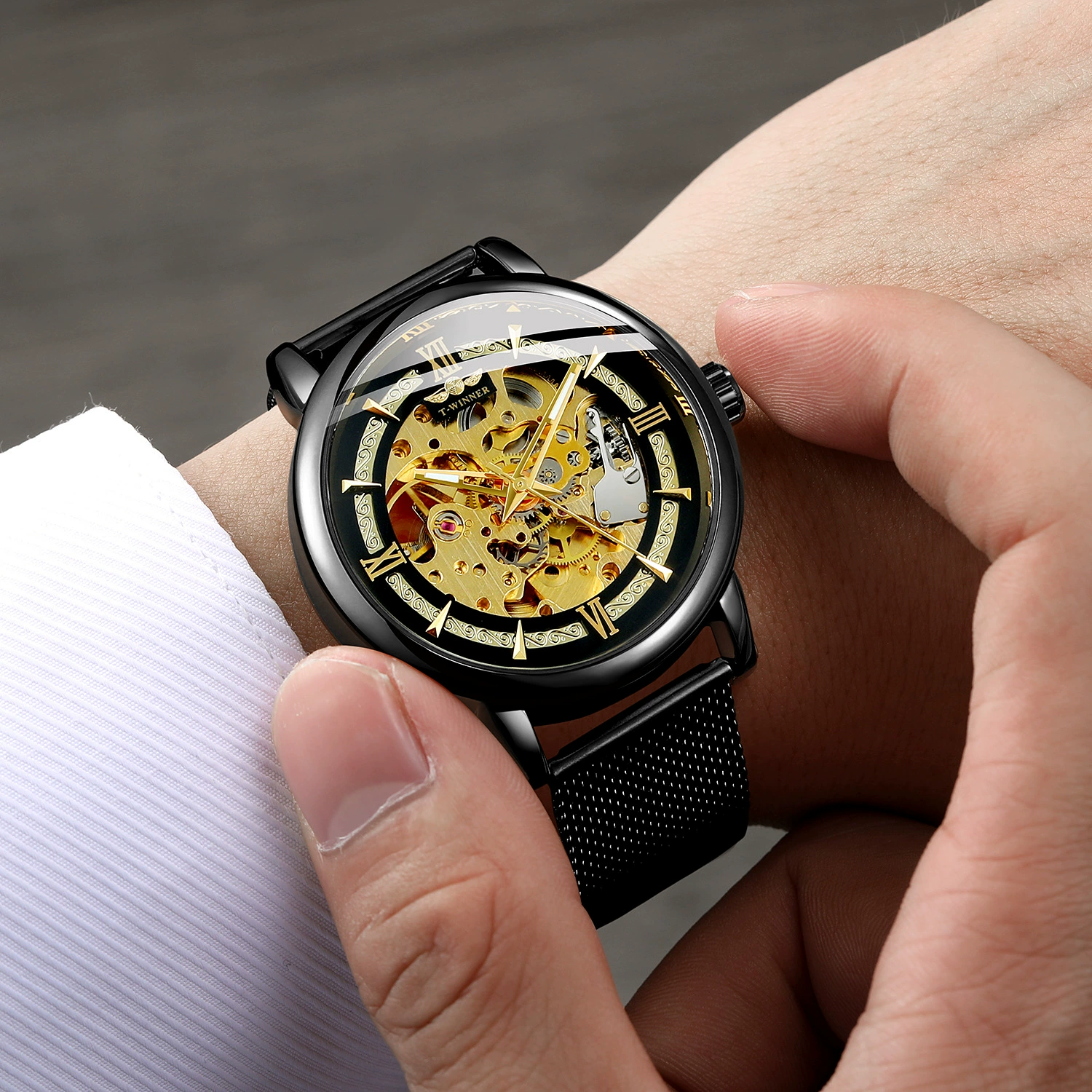 Mechanical fashionable men's watch, fully automatic