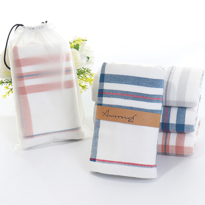 厂家直销高密度英伦格单条装礼品毛巾福利劳保日用品亲肤舒适细腻|ms