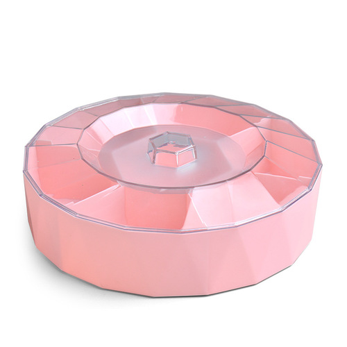 Creative plastic lid divided candy box, living room transparent snack tray fruit bowl, New Year's happy candy box dry fruit box