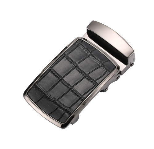 Men's leather belt buckle with no holes and no teeth alloy waist head buckle with no teeth automatic buckle 3.8 heads top grain leather 