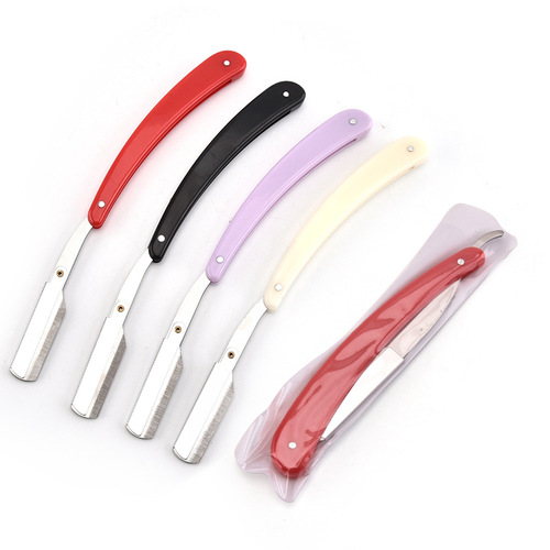 Stainless steel old-fashioned razor manual razor hairdressing razor plastic folding manual barber razor shaver