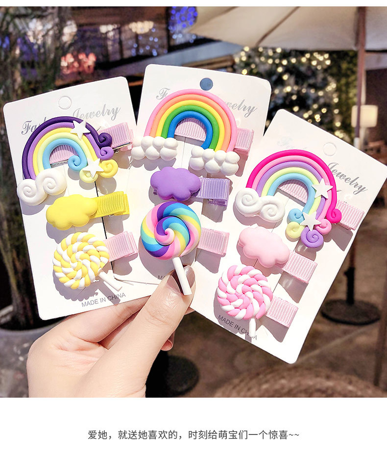 New Korean Cute Rainbow Hairpin Set display picture 1