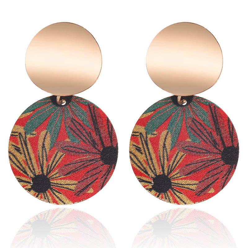 Earrings New Frosted Sequins Earrings Fashion Simple Color Flower Pattern Earrings display picture 5