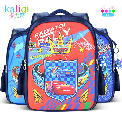 2019 Pupil bag 1-3 Lightening wear-resisting children Cartoon schoolbag Water splashing Backpack High-capacity