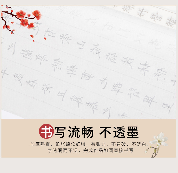 Weizhuang Small Regular Script Brush Calligraphy Copybook for Beginners, Soft Brush Xuan Paper Red Regular Script Brush Set for beginners pic 9