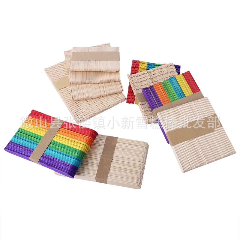 雪糕棒冰棒棍木棍冰淇淋棒压舌板儿童手工diy彩色木棒环保级材料 阿里巴巴