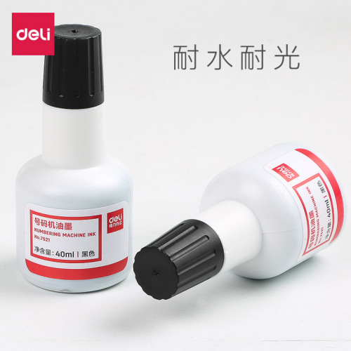 Deli number machine ink 7521 type coding machine oil ink black 40ml price machine price machine ink