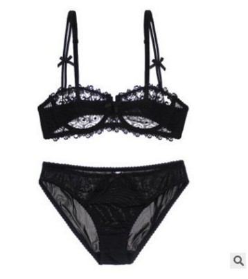 Sexy lace comfortable thin transparent bra women's erotic underwear bra set 9166