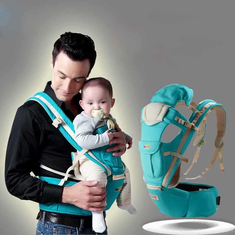现货嗨皮熊儿童背带四季通用宝宝多功能透气腰凳婴儿双肩背带