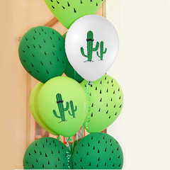 Cross-border 12-inch Cactus Latex Balloon Hawaiian Decor Balloon Forest Birthday Theme Party Decoration