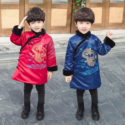 2019 winter New products Chinese style children coat Boy Male treasure thickening coat cotton-padded clothes One piece On behalf of
