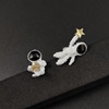 Cute space astronaut, earrings, asymmetrical South Korean goods, Korean style