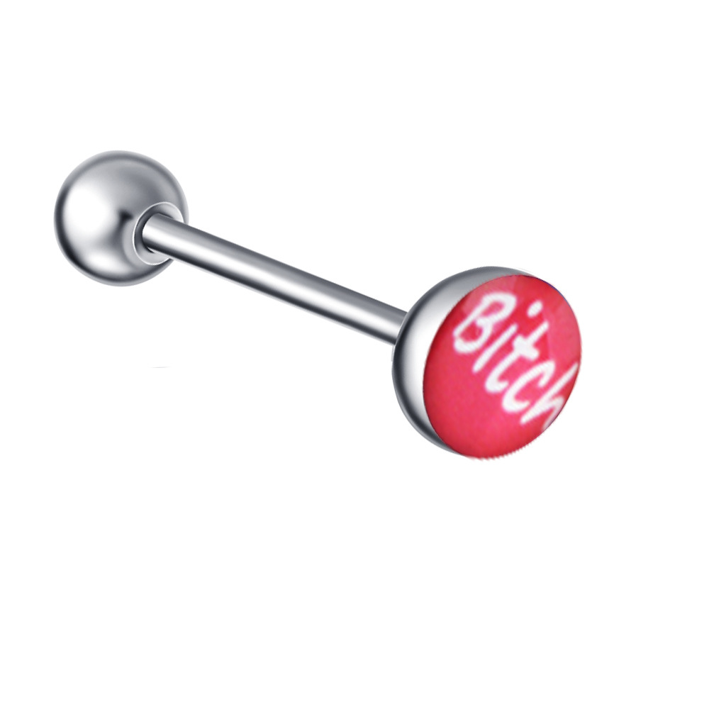 Mixed Color Pattern Stainless Steel Straight Barbell Tongue Piercing Jewelry Insect Style Ethnic detail image 9
