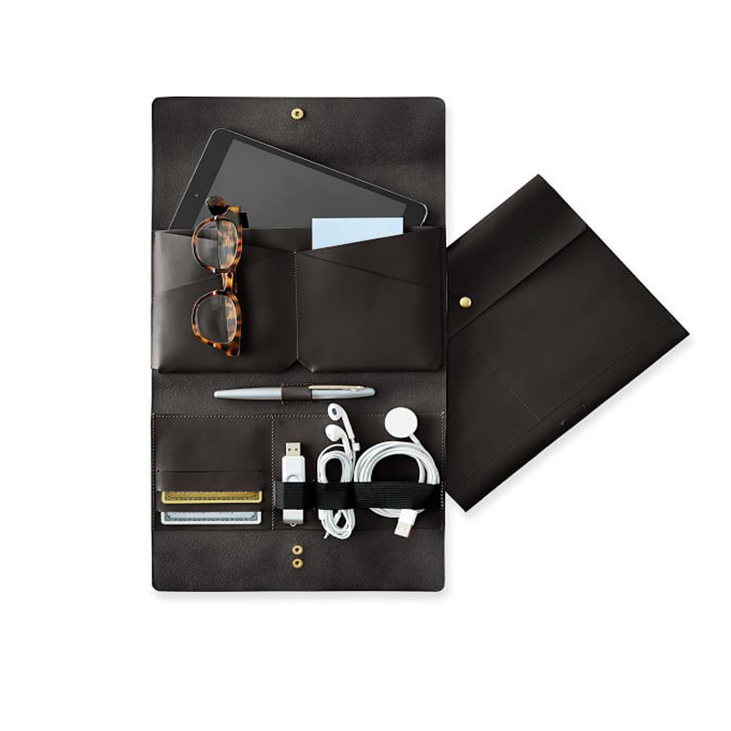 PU Leather Tablet PC Bag Laptop Protective Cover Multi-function File Bag Briefcase Storage Bag