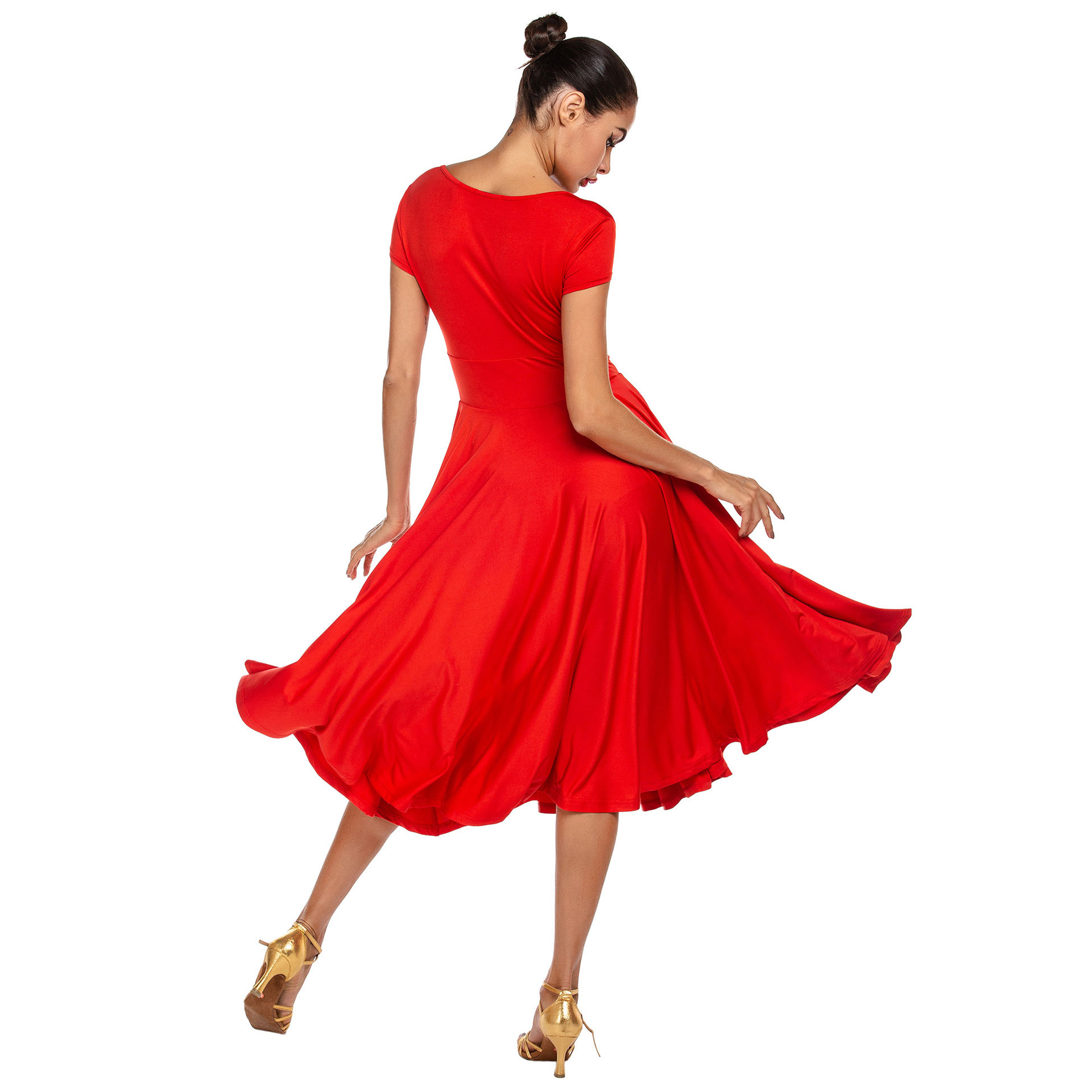 跨境舞蹈服热卖新款亚马逊连衣裙交谊舞大裙摆拉丁舞民族舞服