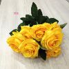 Silk cloth 10 heads French rose simulation flower wedding furnishings decorative flower bouquet vase simulation flower decorative flower