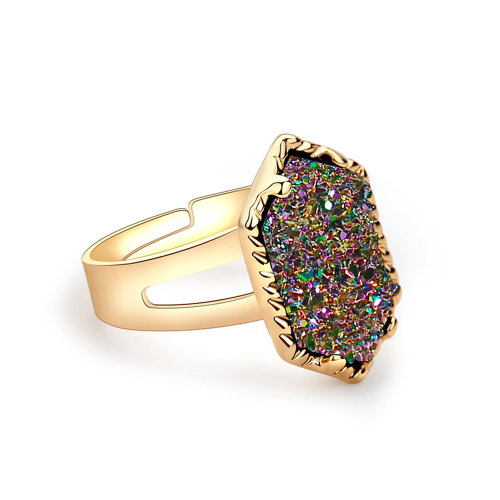 Fashion Trend Multicolor Crystal Cluster Ring display picture 5