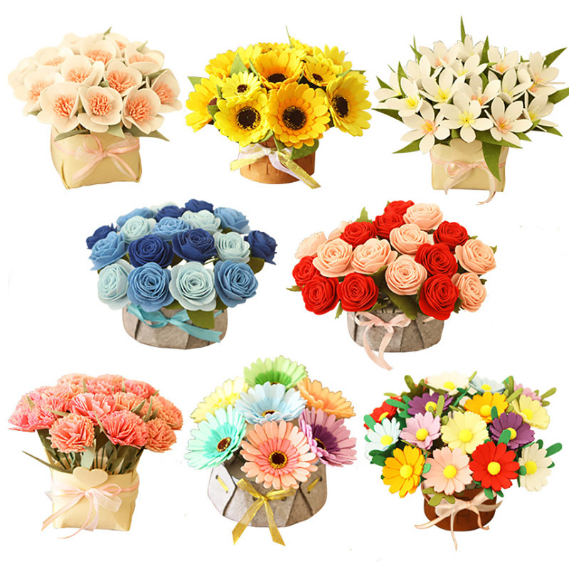 1 ramo adulto regalo Clavel ramo Corte libre no tejido hecho a mano DIY material creativo paquete