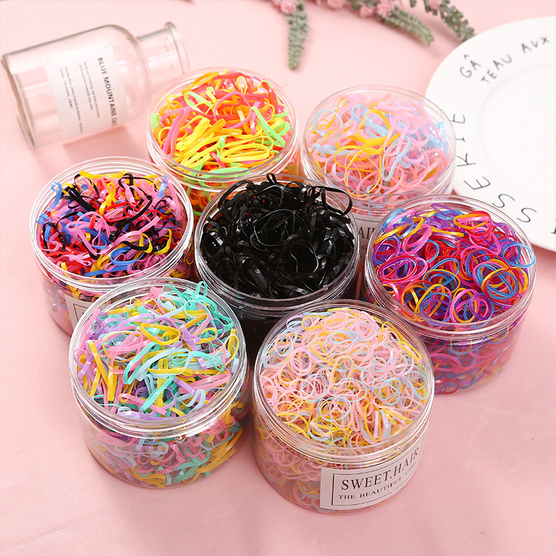 colour Hair rope disposable rubber string box-packed Tousheng adult children currency Elastic Continue