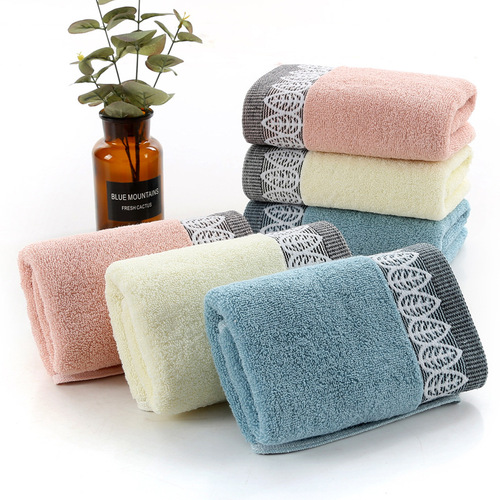 Pure cotton jacquard leaf towel gift custom logo company employee welfare advertising promotional products daily wholesale