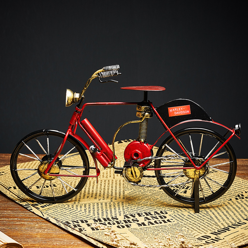 Old-fashioned iron bicycle nostalgic ret...