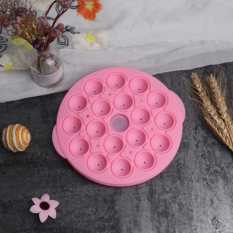 18孔18连棒棒糖带棒硅胶模具 DIY圆形棒棒糖蛋糕烘焙硅胶蛋糕模具